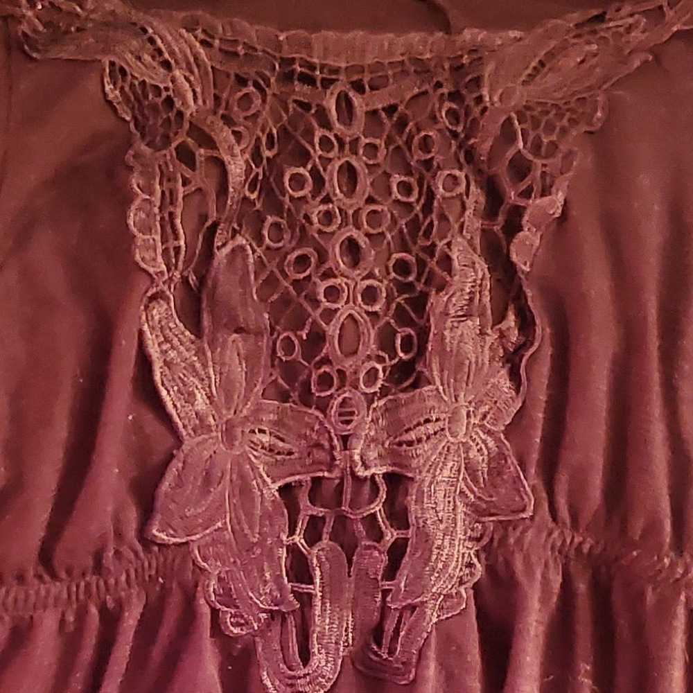 Black lace detail top